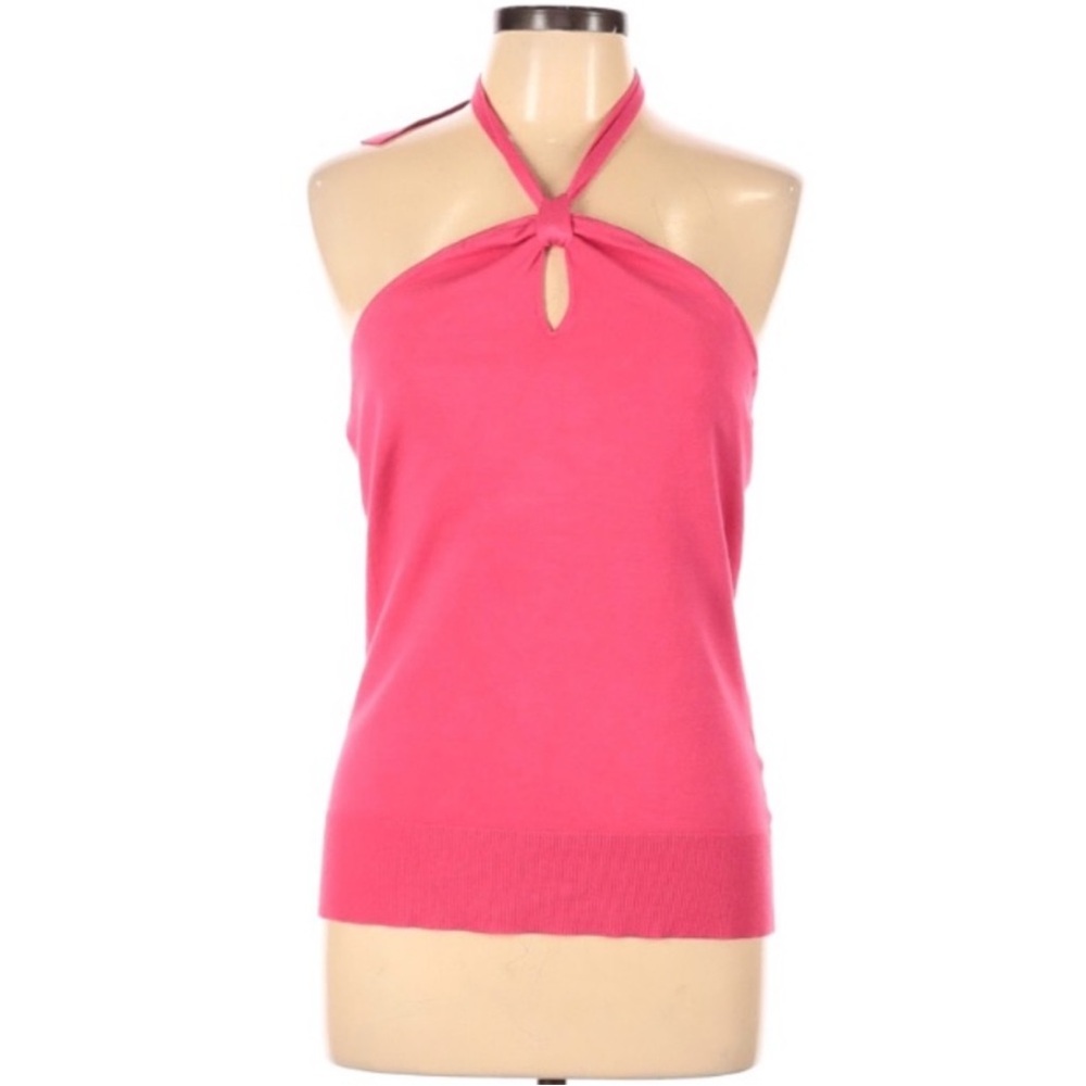 New York & Company Orange Pink Cut Out Sleeveless Tank Top